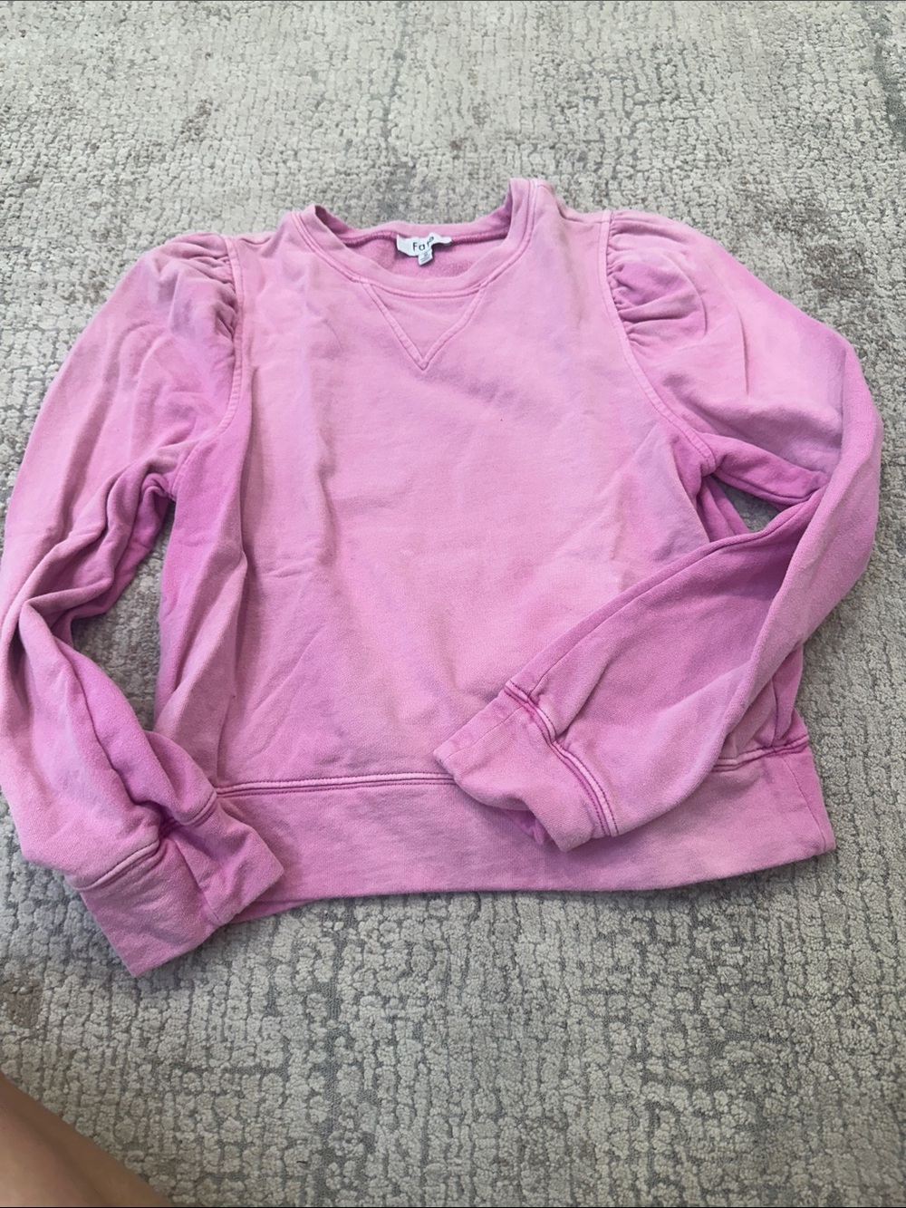 Fate Pink Puff-Sleeve Crewneck Sweater